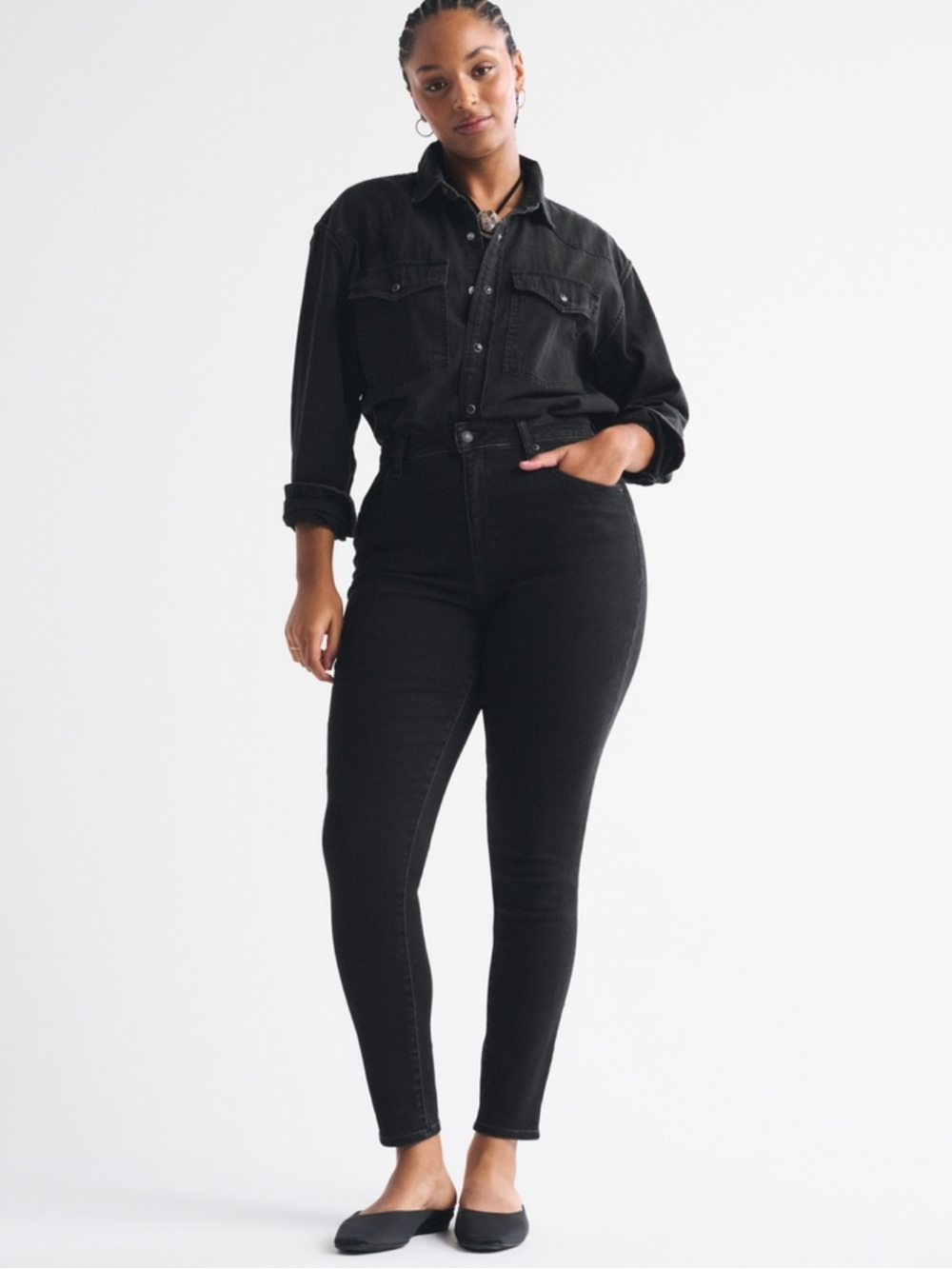 Abercrombie & Fitch Curve Love Super Skinny Jeans in Black